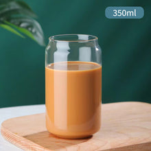 Load image into Gallery viewer, 550ml/350ml Glass Cup With Lid and Straw Transparent Bubble Tea Cup Juice Glass Beer Can Milk Mocha Cups Breakfast Mug Drinkware