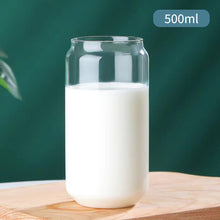 Load image into Gallery viewer, 550ml/350ml Glass Cup With Lid and Straw Transparent Bubble Tea Cup Juice Glass Beer Can Milk Mocha Cups Breakfast Mug Drinkware