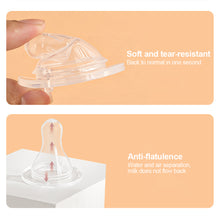 Load image into Gallery viewer, 1PC Baby Silicone Pacifier Wide Neck Soft Spiral Teat Nipple Circle Hole Cross Hole Baby Bottles Natural Flow Nipples BPA Free