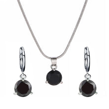 Load image into Gallery viewer, Luxury Round Multicolor Zircon Pendant Necklace Earrings Set for women Fashion Party Wedding accessories Gift Jewelry set
