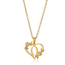 Load image into Gallery viewer, Gold Color Dainty Flower Initials Necklace Women Girl Stainless Steel Heart Letter Choker Necklace Best Gifts Alphabet Jewelry