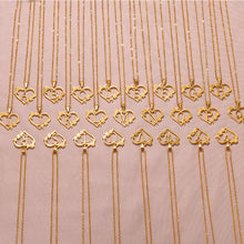 Load image into Gallery viewer, Gold Color Dainty Flower Initials Necklace Women Girl Stainless Steel Heart Letter Choker Necklace Best Gifts Alphabet Jewelry