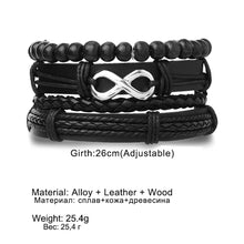 Load image into Gallery viewer, Multilayer Combination Braided Wrap Leather Bracelets for Men Vintage Life Tree Rudder Charm Wood Beads Ethnic Tribal Wristband Rope Bracelet