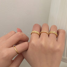 Load image into Gallery viewer, 2pcs/set Trendy Gold Color Simple Zircon Rings Set For Women Luxury Fashion Elegant Rings 2024 New Gifts And Party Jewelry