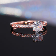 Load image into Gallery viewer, Classic Simple 4 Claws Design Round Zirconia Women Wedding Engagement Rings 3 Colors Available Bridal Jewelry