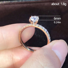 Load image into Gallery viewer, Classic Simple 4 Claws Design Round Zirconia Women Wedding Engagement Rings 3 Colors Available Bridal Jewelry