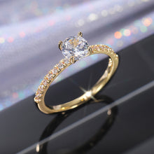 Load image into Gallery viewer, Classic Simple 4 Claws Design Round Zirconia Women Wedding Engagement Rings 3 Colors Available Bridal Jewelry