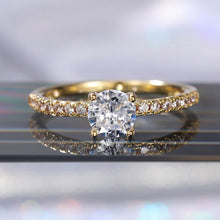 Load image into Gallery viewer, Classic Simple 4 Claws Design Round Zirconia Women Wedding Engagement Rings 3 Colors Available Bridal Jewelry