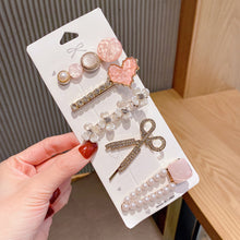 Load image into Gallery viewer, New Fashion 5/6pcs Set Pearl Hair Clip For Women Korean Hairpin Geometric Crystal Starfish Star Moon Butterfly Hair Barrettes Girl Hair Accessories Hairgrip