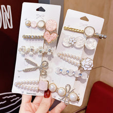 Load image into Gallery viewer, New Fashion 5/6pcs Set Pearl Hair Clip For Women Korean Hairpin Geometric Crystal Starfish Star Moon Butterfly Hair Barrettes Girl Hair Accessories Hairgrip
