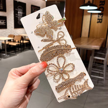 Load image into Gallery viewer, New Fashion 5/6pcs Set Pearl Hair Clip For Women Korean Hairpin Geometric Crystal Starfish Star Moon Butterfly Hair Barrettes Girl Hair Accessories Hairgrip