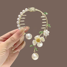 Load image into Gallery viewer, Elegant Tassel Hair Claw Rhinestone Pearl Flower Tassels Hair Clip Women Girl Ponytail Holder Hairpins Fringe Hair Accessories