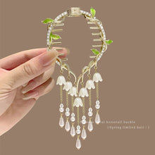 Load image into Gallery viewer, Elegant Tassel Hair Claw Rhinestone Pearl Flower Tassels Hair Clip Women Girl Ponytail Holder Hairpins Fringe Hair Accessories