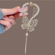 Load image into Gallery viewer, Elegant Tassel Hair Claw Rhinestone Pearl Flower Tassels Hair Clip Women Girl Ponytail Holder Hairpins Fringe Hair Accessories
