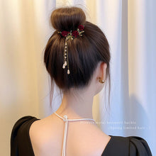 Load image into Gallery viewer, Elegant Tassel Hair Claw Rhinestone Pearl Flower Tassels Hair Clip Women Girl Ponytail Holder Hairpins Fringe Hair Accessories