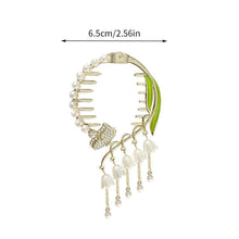 Load image into Gallery viewer, Elegant Tassel Hair Claw Rhinestone Pearl Flower Tassels Hair Clip Women Girl Ponytail Holder Hairpins Fringe Hair Accessories