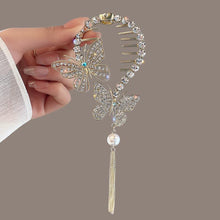 Load image into Gallery viewer, Elegant Tassel Hair Claw Rhinestone Pearl Flower Tassels Hair Clip Women Girl Ponytail Holder Hairpins Fringe Hair Accessories