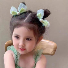 Load image into Gallery viewer, 2pcs/set New Spring/Summer Dopamine Mesh Pearl Bow Children's Hair Clip Cute Girl Ball Head Duck Mouth Hairpin Side Clip Hair Accessories Princess Hair Clip