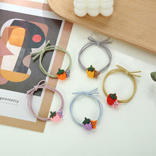 Load image into Gallery viewer, 5pcs/set Children's Rubber Hair Ties Cute Cartoon Elastic Hair Ropes Ponytail Holder Bands Strawberry Bear Dinosaur Hair Band Hair Accessories