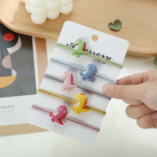 Load image into Gallery viewer, 5pcs/set Children's Rubber Hair Ties Cute Cartoon Elastic Hair Ropes Ponytail Holder Bands Strawberry Bear Dinosaur Hair Band Hair Accessories
