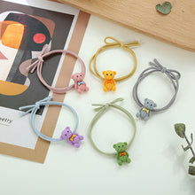 Load image into Gallery viewer, 5pcs/set Children's Rubber Hair Ties Cute Cartoon Elastic Hair Ropes Ponytail Holder Bands Strawberry Bear Dinosaur Hair Band Hair Accessories