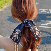 Load image into Gallery viewer, New Korean Bow Streamer Elegant Hair Band Elastic Band Headwear Women's Sweet Ponytail Elastic Band Hair Accessories for Women Girls Gift