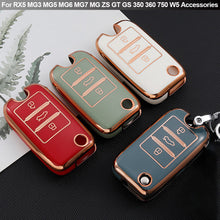 Load image into Gallery viewer, TPU Car Smart Key Cover Case Holder Bag Keychain Fob Protector Cover Leather for RX5 MG3 MG5 MG6 MG7 MG ZS GT GS 350 360 750 W5 Accessories
