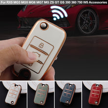 Load image into Gallery viewer, TPU Car Smart Key Cover Case Holder Bag Keychain Fob Protector Cover Leather for RX5 MG3 MG5 MG6 MG7 MG ZS GT GS 350 360 750 W5 Accessories