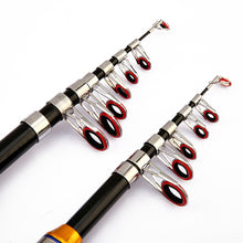 Load image into Gallery viewer, 1/1.2/1.5M Portable Retractable Fishing Rod Super Short Fiberglass Small Sea Rod Fishing Supplies-Red