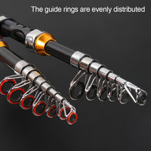 Load image into Gallery viewer, 1/1.2/1.5M Portable Retractable Fishing Rod Super Short Fiberglass Small Sea Rod Fishing Supplies - Blue/Black