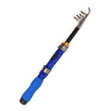 Load image into Gallery viewer, 1/1.2/1.5M Portable Retractable Fishing Rod Super Short Fiberglass Small Sea Rod Fishing Supplies - Blue/Black