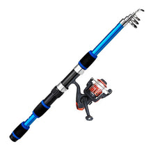 Load image into Gallery viewer, 1.8M Extendible Multi-Section Fishing Rod Portable Fiberglass Sea Fishing Casting Pole Fishing Gear Set