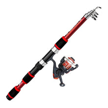 Load image into Gallery viewer, 1.8M Extendible Multi-Section Fishing Rod Portable Fiberglass Sea Fishing Casting Pole Fishing Gear Set