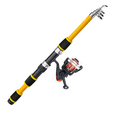 Load image into Gallery viewer, 1.8M Extendible Multi-Section Fishing Rod Portable Fiberglass Sea Fishing Casting Pole Fishing Gear Set