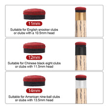 Load image into Gallery viewer, 1PC 11/12/14MM Multi-Layer Red Pool Cue Tip Chinese English American Cue Available Billiard Supplies