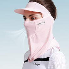 Load image into Gallery viewer, Summer Full Face Sunscreen Ice Silk Mask With Brim Lengthened Neck Guard Mouth And Nose Breathable Design Outdoor Cycling Golf UV Face-Kini