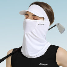 Load image into Gallery viewer, Summer Full Face Sunscreen Ice Silk Mask With Brim Lengthened Neck Guard Mouth And Nose Breathable Design Outdoor Cycling Golf UV Face-Kini