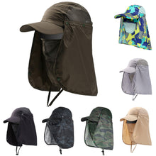 Load image into Gallery viewer, Summer Cool Sunblock Camouflage Hat With Detachable Hat Curtain and mask Outdoor Fishing Mountaineering Quick Drying Breathable UV Resistant Baseball Cap