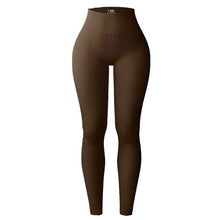 Load image into Gallery viewer, Thread Solid Color Yoga Pants Belly Lift Hip High Waist Tight Sports Pants Sweat Absorbent Breathable Sportswear