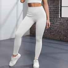 Load image into Gallery viewer, Thread Solid Color Yoga Pants Belly Lift Hip High Waist Tight Sports Pants Sweat Absorbent Breathable Sportswear