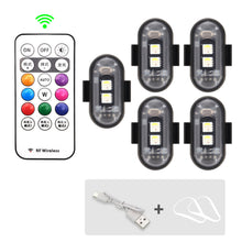 Load image into Gallery viewer, Magnets RGB Led Aircraft Strobe lights Motorcycle Lights LED Flash Position Wireless Light Aircraft Airplane Helicopter Warning Lights