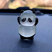 Load image into Gallery viewer, Car Rearview Mirror Decoration Center Console Small Luminous Panda Doll Resin Ornament Auto Interior Accessories
