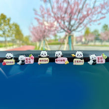 Load image into Gallery viewer, 6Pcs Car Rearview Mirror Decoration Center Console Resin Doll Ornament Small Cute Pandas Interior Accessories Bicycle Auto Ornament