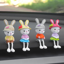 Load image into Gallery viewer, 4Pcs Cute Rabbit Car Interior Dashboard Ornaments Gifts Center Console Decoration Auto Accessories for Office Home Car