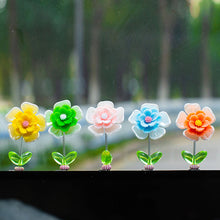 Load image into Gallery viewer, 5Pcs Car Interior Shaking Head Beautiful Daisy Flowers Ornament Decoration Shake Head Decor Double-sided Tape