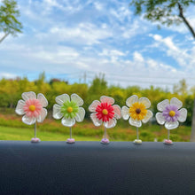 Load image into Gallery viewer, 5Pcs Cartoon Car Interior Shaking Head Sunflowers Ornament Decoration with Spring Shake Head Decor Double-sided Tape