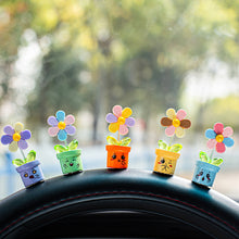 Load image into Gallery viewer, 5Pcs Cartoon Car Interior Shaking Head Colourful Flower Ornament Decoration Spring Shake Head Sunflowers Decor Double-sided Tape