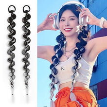 Load image into Gallery viewer, Wig Bubble Braid Simulation Fried Dough Twists Braid Long Braid Tissued Sweet Cool Spicy Girl Horsetail Twisted Dirty Braid