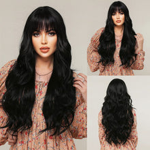 Load image into Gallery viewer, Highlight dyeing Female Long Hair Synthetic Fiber Long Hair Wig False Hair Piece One Piece Seamless Simulation Hair Extensions