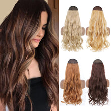 Load image into Gallery viewer, Highlight dyeing Female Long Hair Synthetic Fiber Long Hair Wig False Hair Piece One Piece Seamless Simulation Hair Extensions